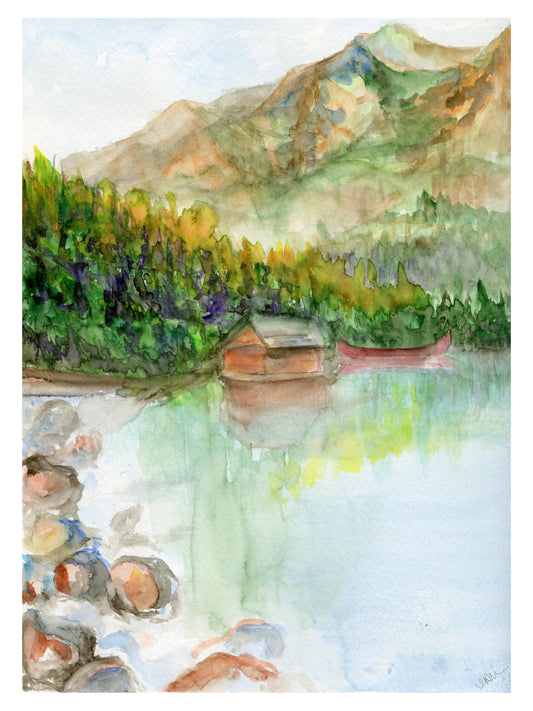 Lakeside Stillness - Original Watercolour