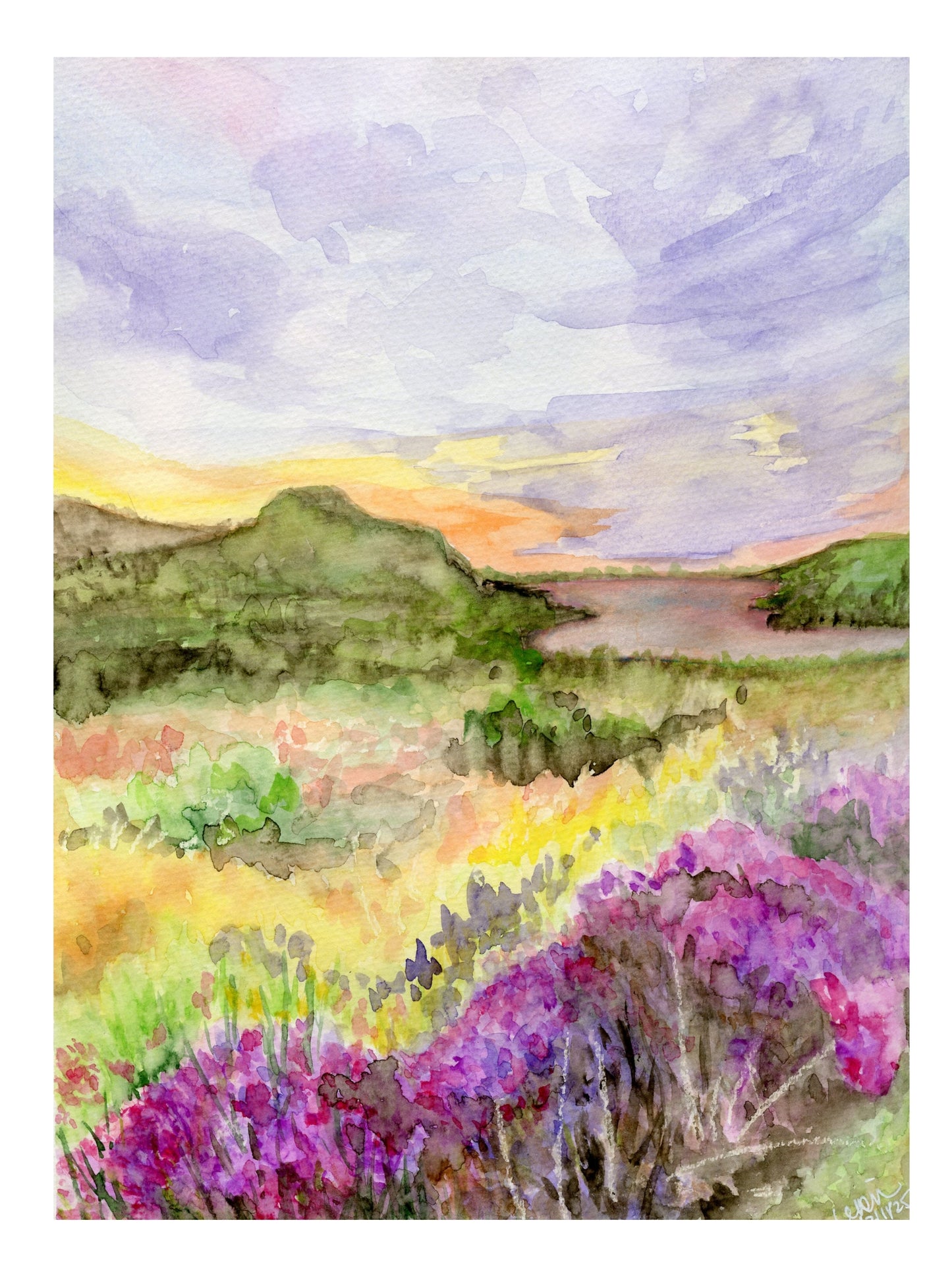 Heather at Dusk - Original Watercolour