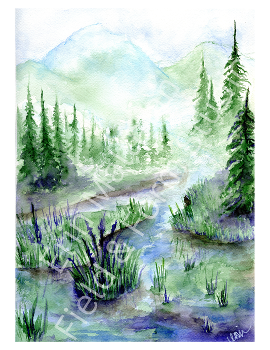 In Stillness - Field; Original Watercolour