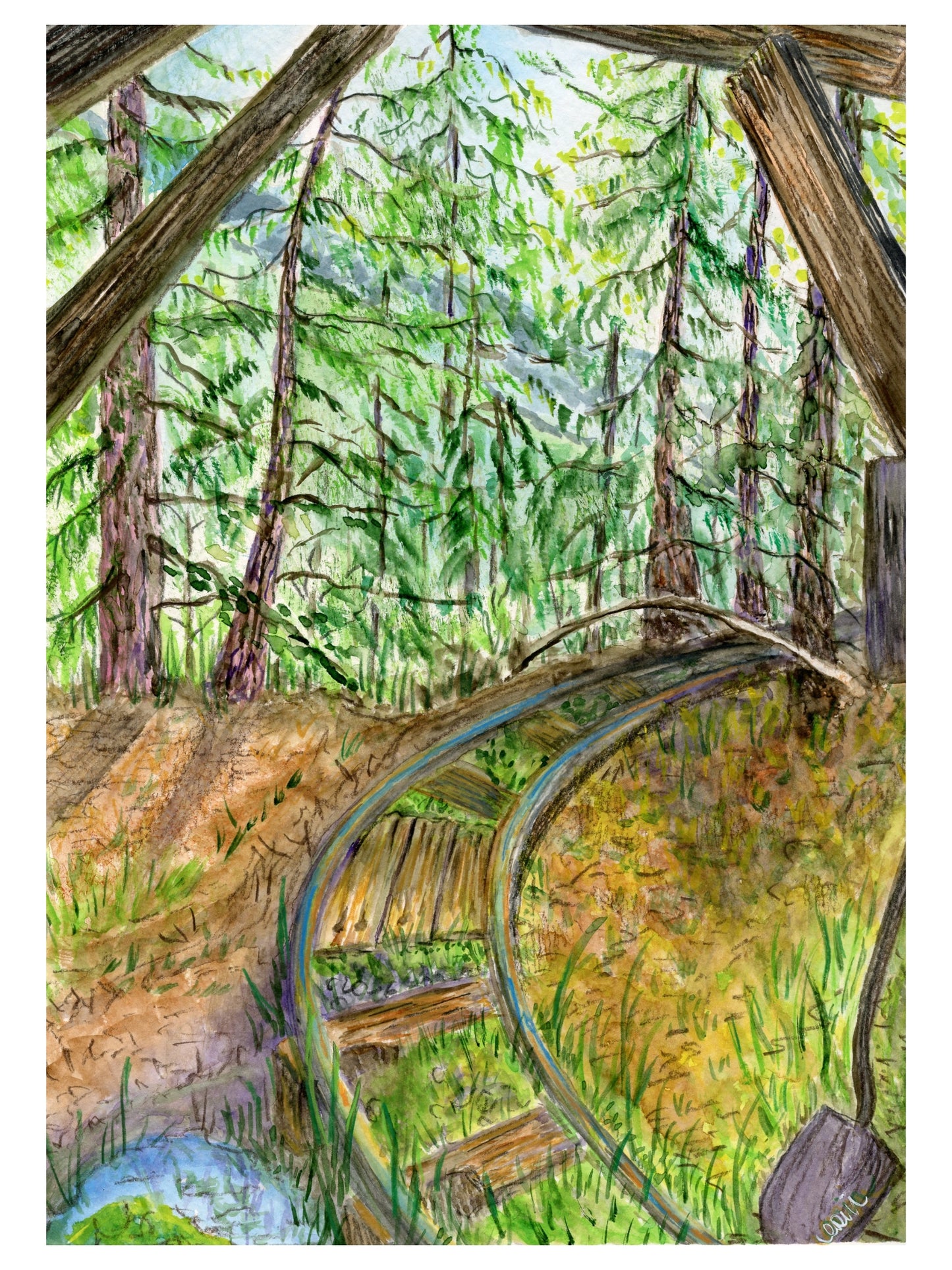 Curve at Altoona - Original Watercolour